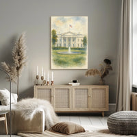 The White House in Watercolor Poster