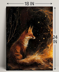 Enchanted Fox By The Fire William Morris Art Poster