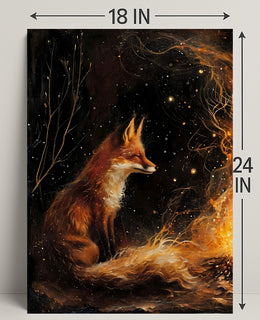 Enchanted Fox By The Fire William Morris Art Poster