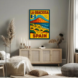 La Graciosa Vintage Travel Adventure Scenic Coastal Landscape Poster PosterGoat