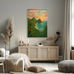 American Samoa Scenic Vintage Travel Poster Art