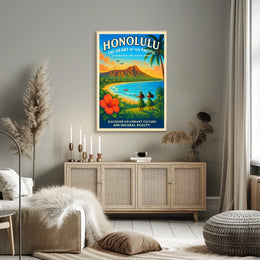 Honolulu The Heart of the Pacific Poster
