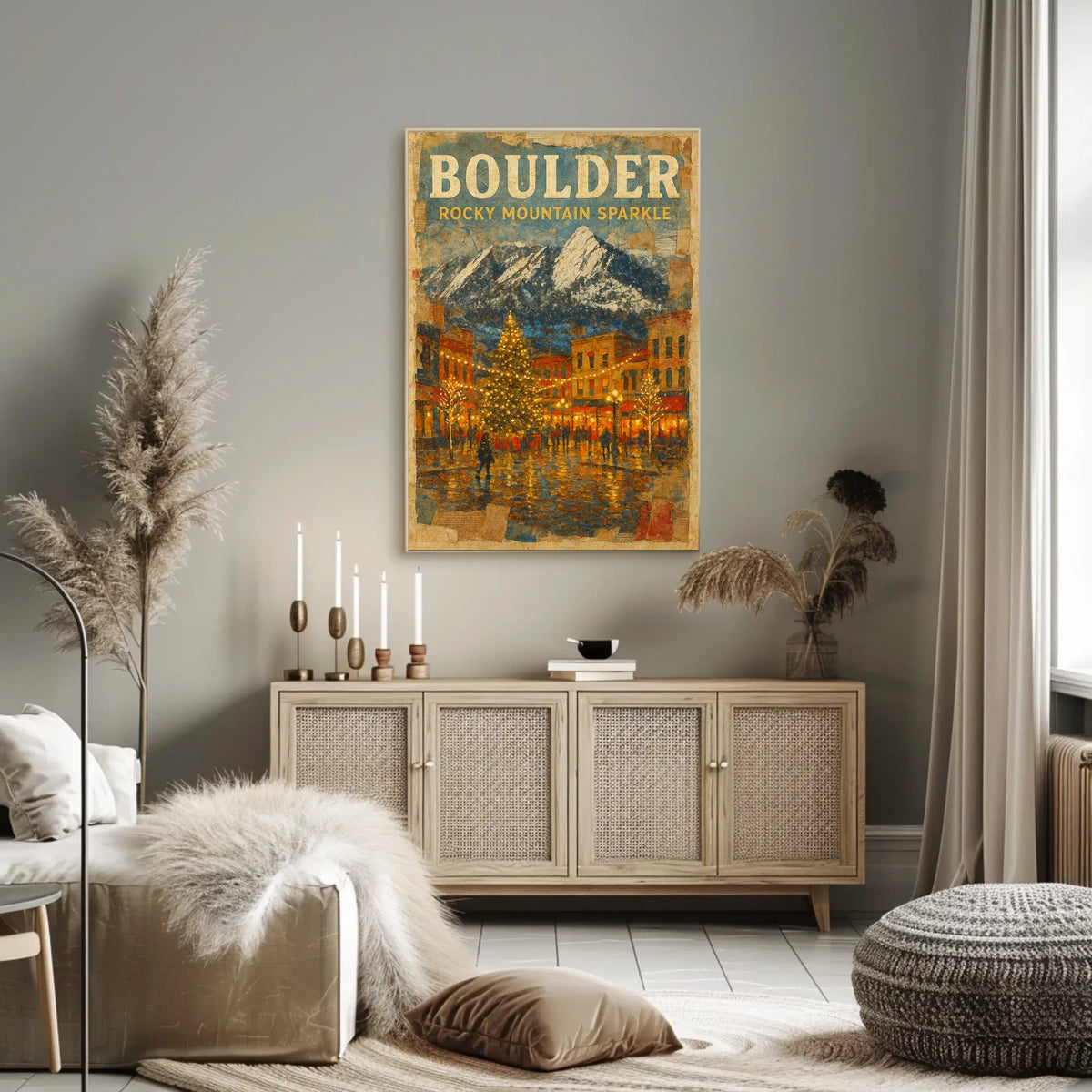 Boulder Rocky Mountain Sparkle Poster