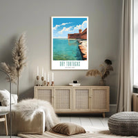 Dry Tortugas Travel Poster Vintage Wall Art Print