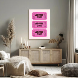 Vintage Admit One Tickets Poster for Pop Culture Enthusiasts PosterGoat