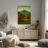 Vermont Autumn Landscape Travel Poster