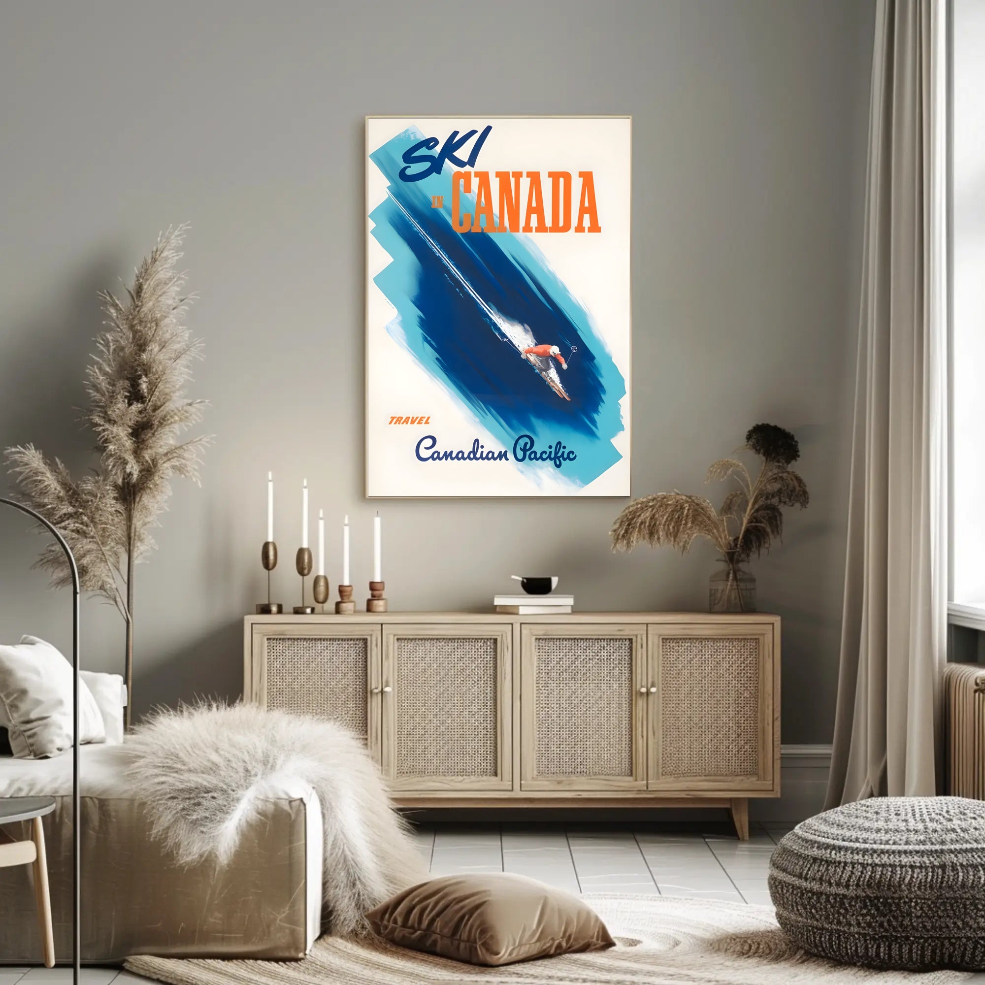 Vintage Canadian Ski Adventure Travel Poster PosterGoat