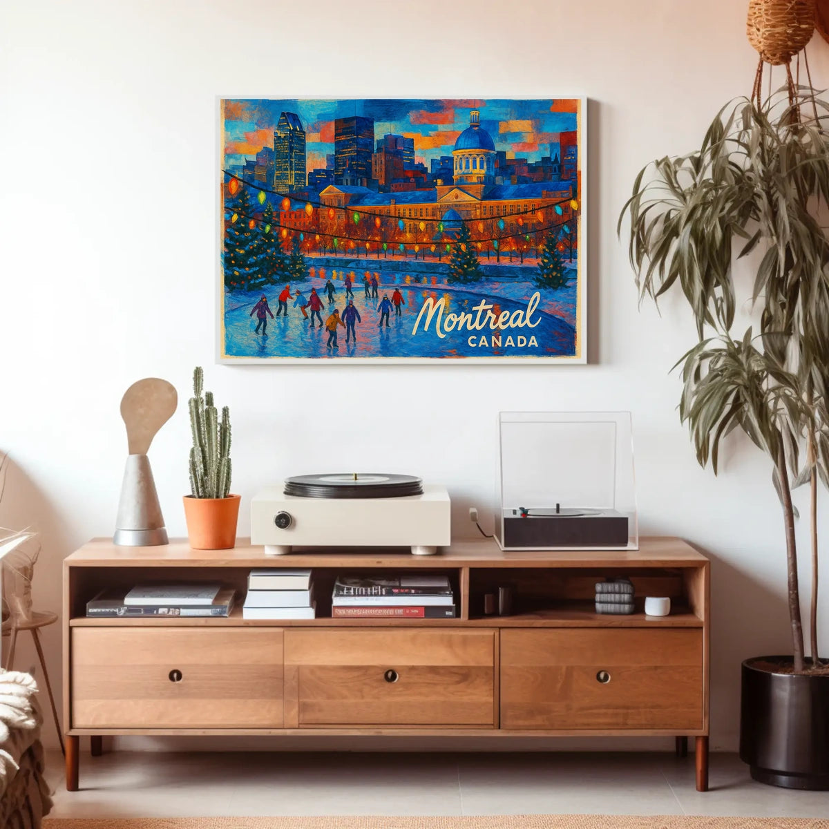 Montreal Cityscape Winter Travel Photography Realism Impressionism Canadian Snowy Urban Landscape Poster