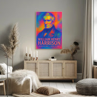 William Henry Harrison 9th President of the United States Neon Gradient Overlay Poster