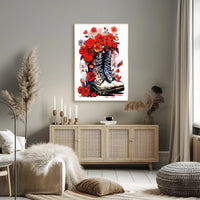 Floral Boots A Fusion Of Nature And Poster