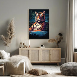 Tropical Tiger in Jungle Environment - Animal Poster