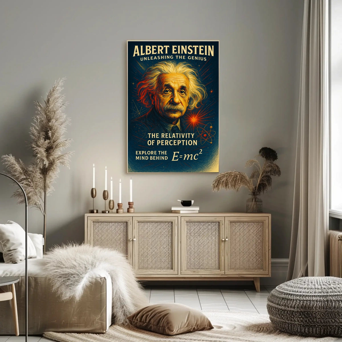 Albert Einstein Vintage Physics Inspiration Poster