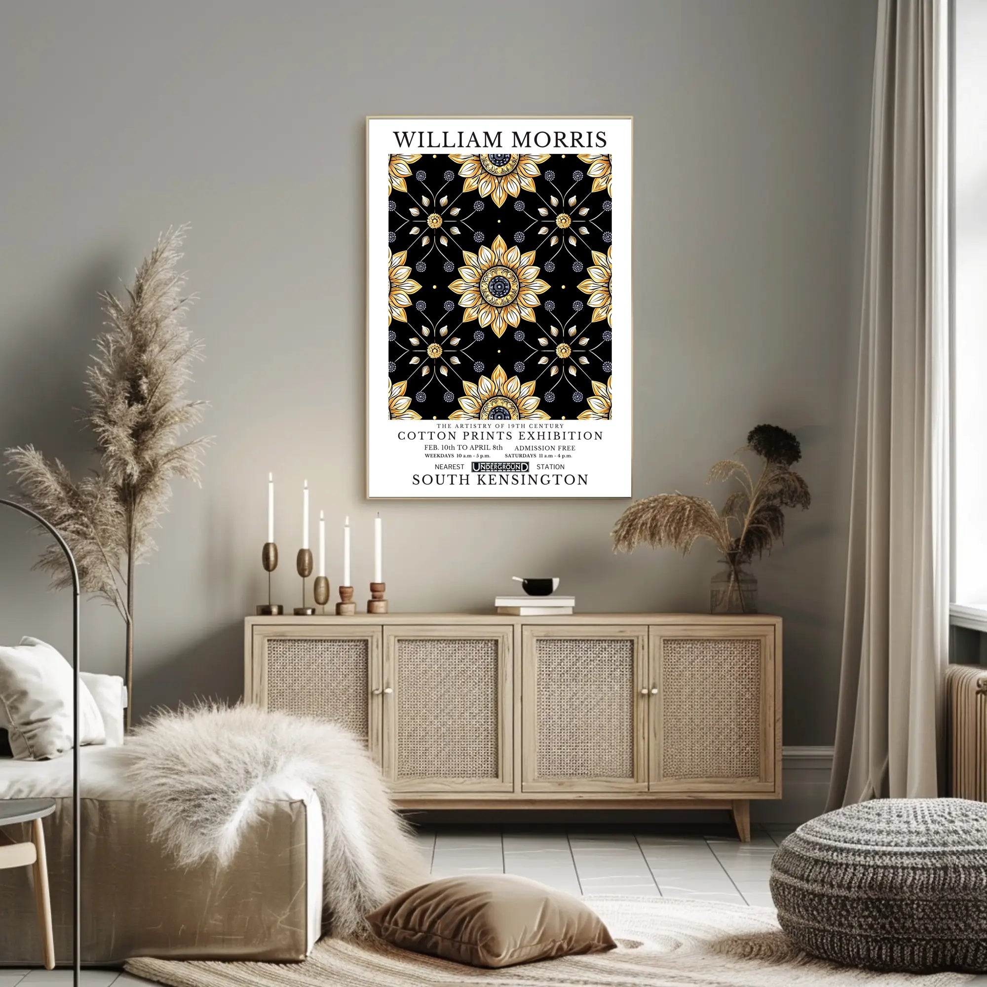 William Morris Cotton Prints Exhibition Poster