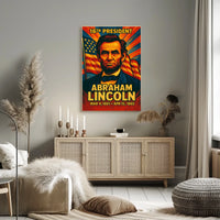 Abraham Lincoln 16th President of the United States Colorful Comic Book Style Poster