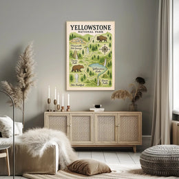Yellowstone National Park Map Poster PosterGoat