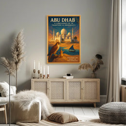 Abu Dhabi Vintage Travel Poster Celebrating Heritage and Modernity