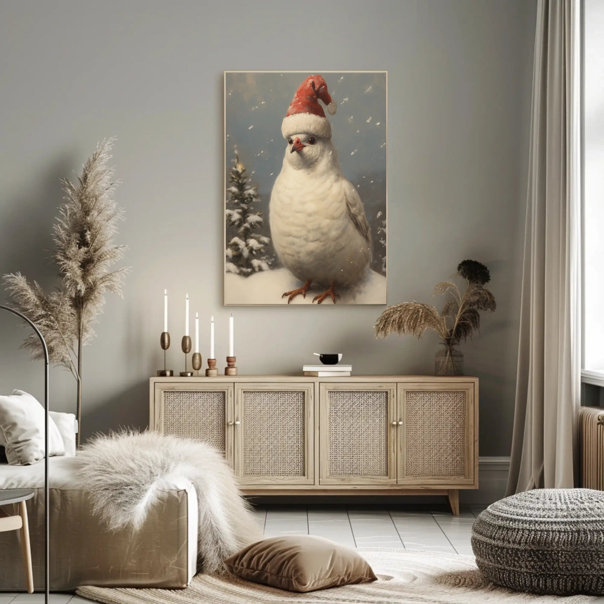 Festive Bird In Winter Wonderland Poster