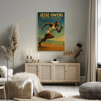Breaking Barriers: Vintage Olympic Athlete Poster