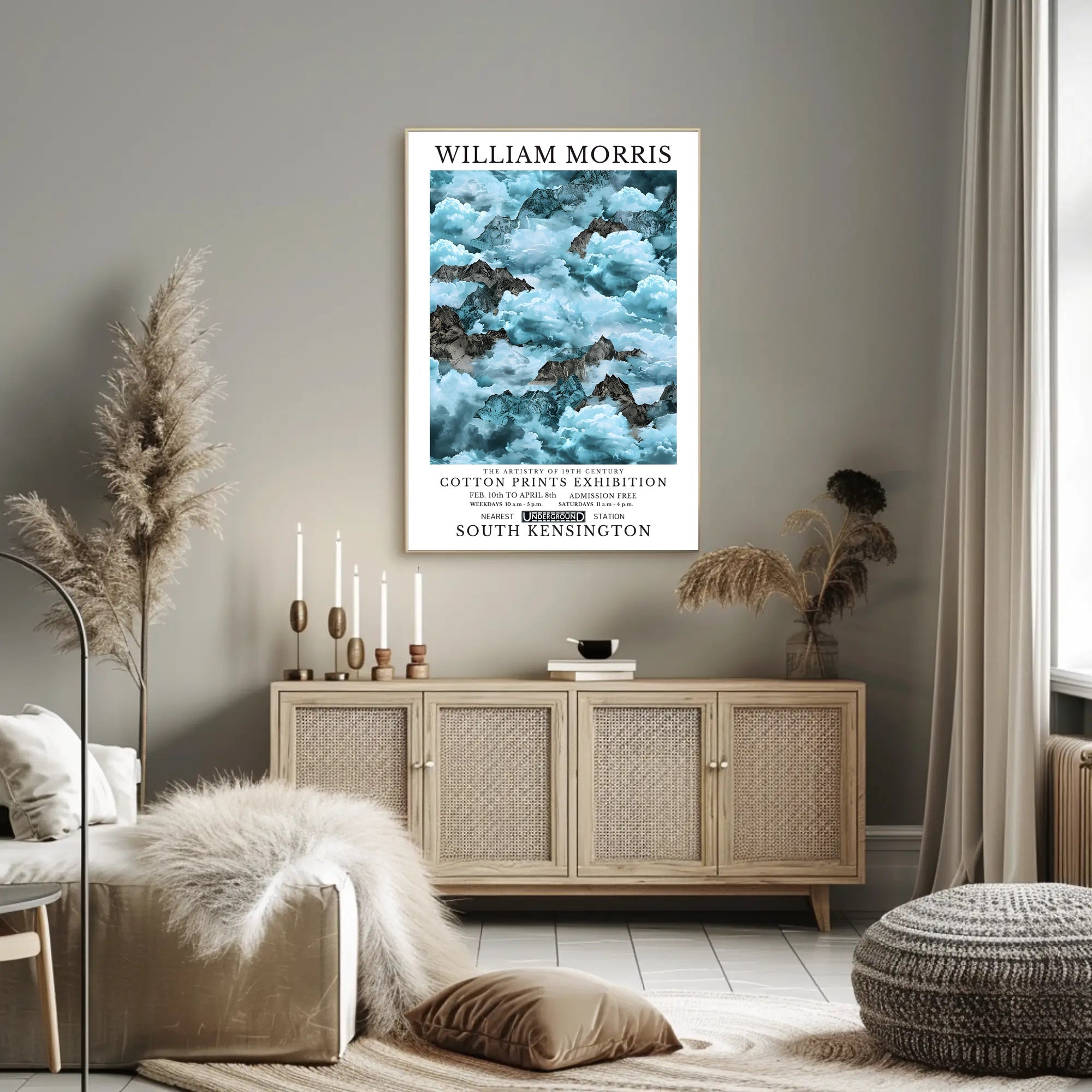 William Morris Cotton Prints Exhibition Poster
