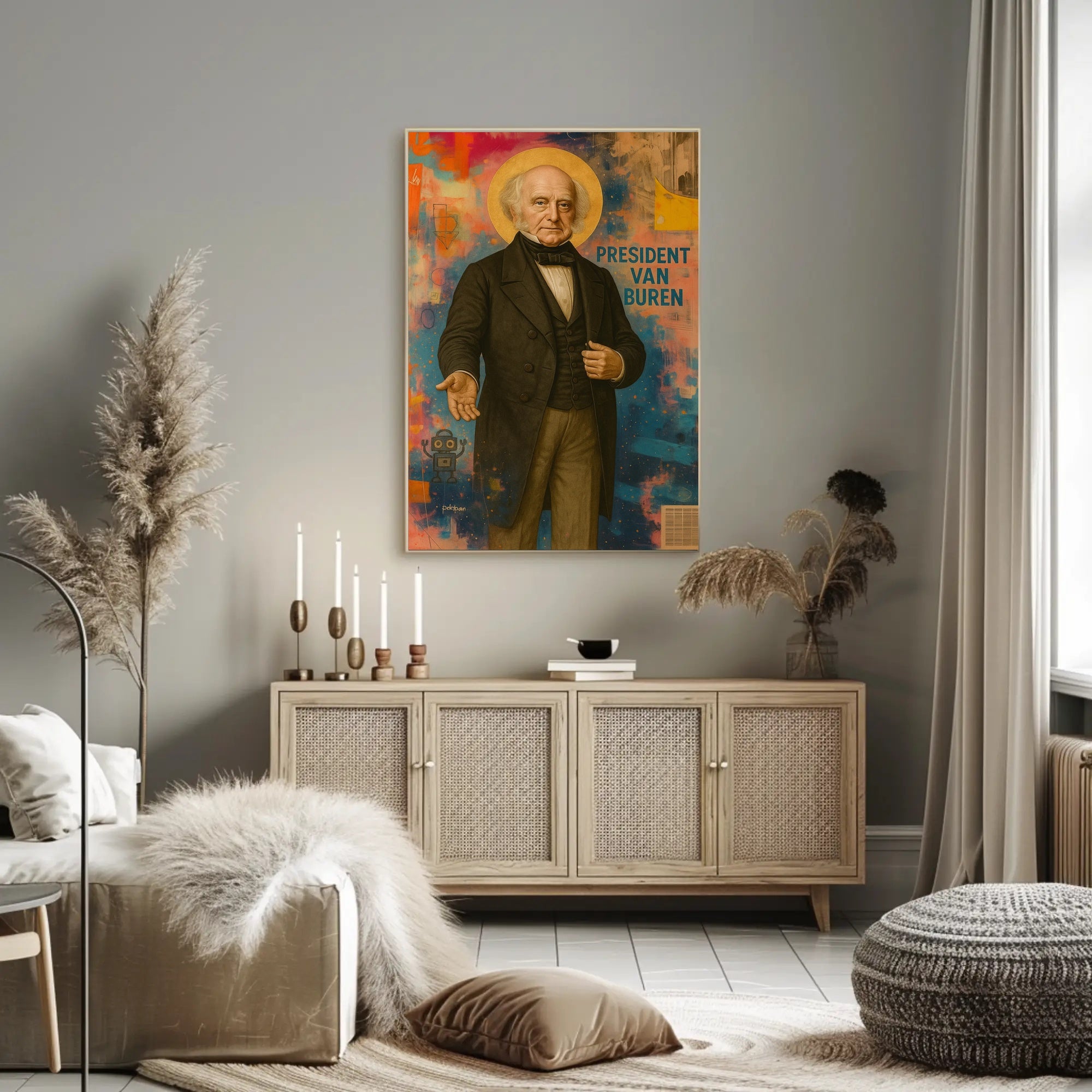 President Van Buren Abstract Iconic Political Art Poster