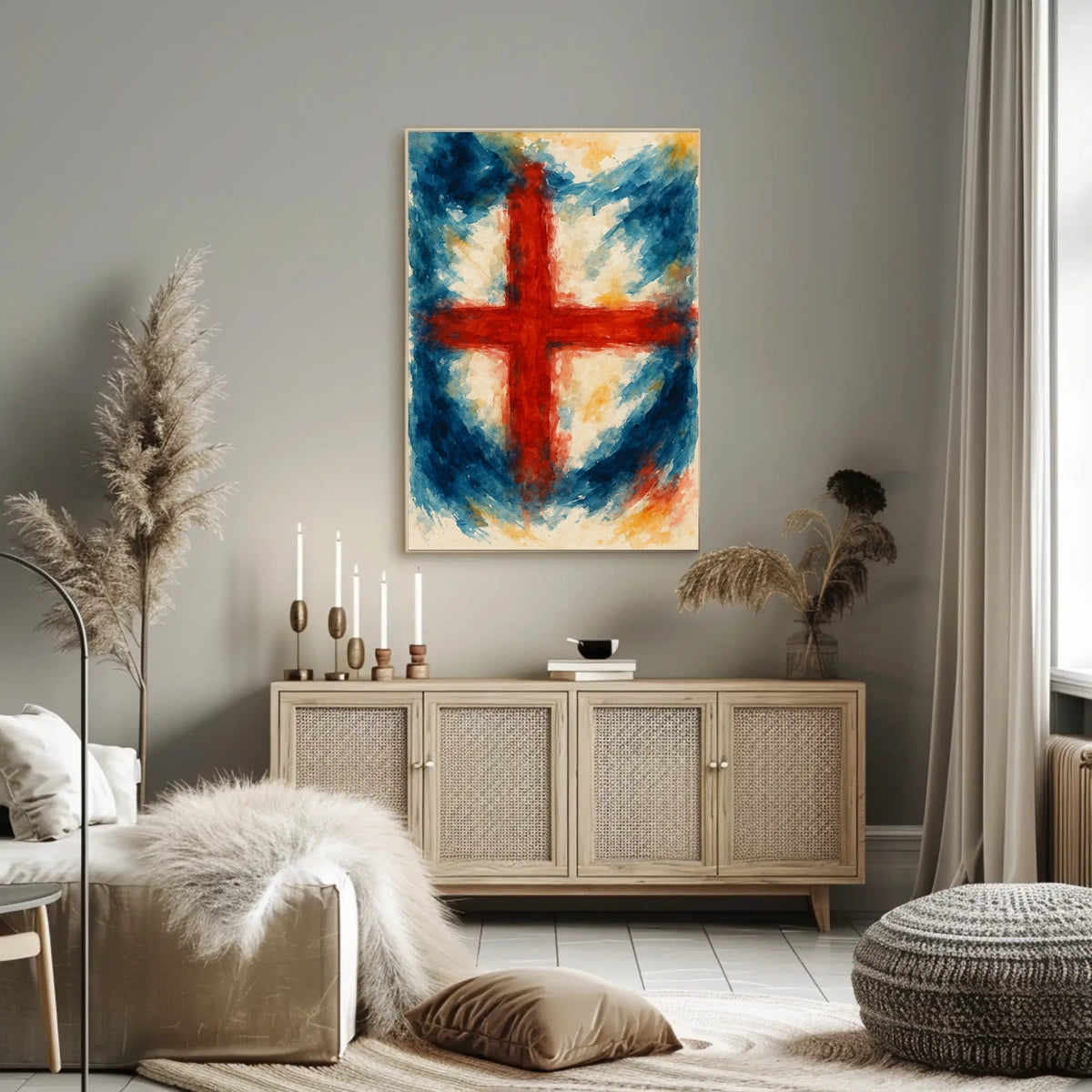 Abstract Cross In Watercolor Abstract Poster
