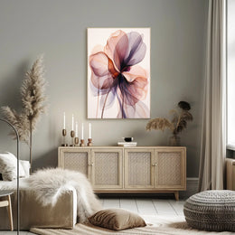 Stylized Floral Abstract Art Print - Abstract, Artistic, or Pop Culture Poster