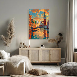 Venice Gondolas and Canals Travel Poster