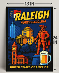 Raleigh, North Carolina Poster PosterGoat