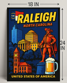 Raleigh, North Carolina Poster PosterGoat