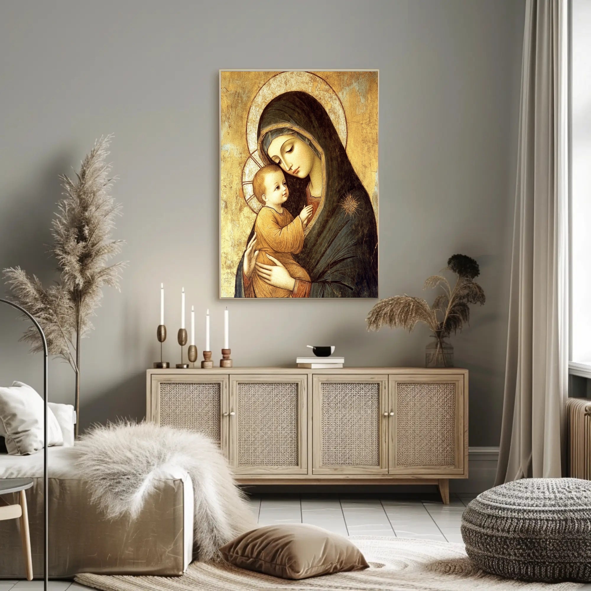 Renaissance Maternal Affection Spiritual Art Poster
