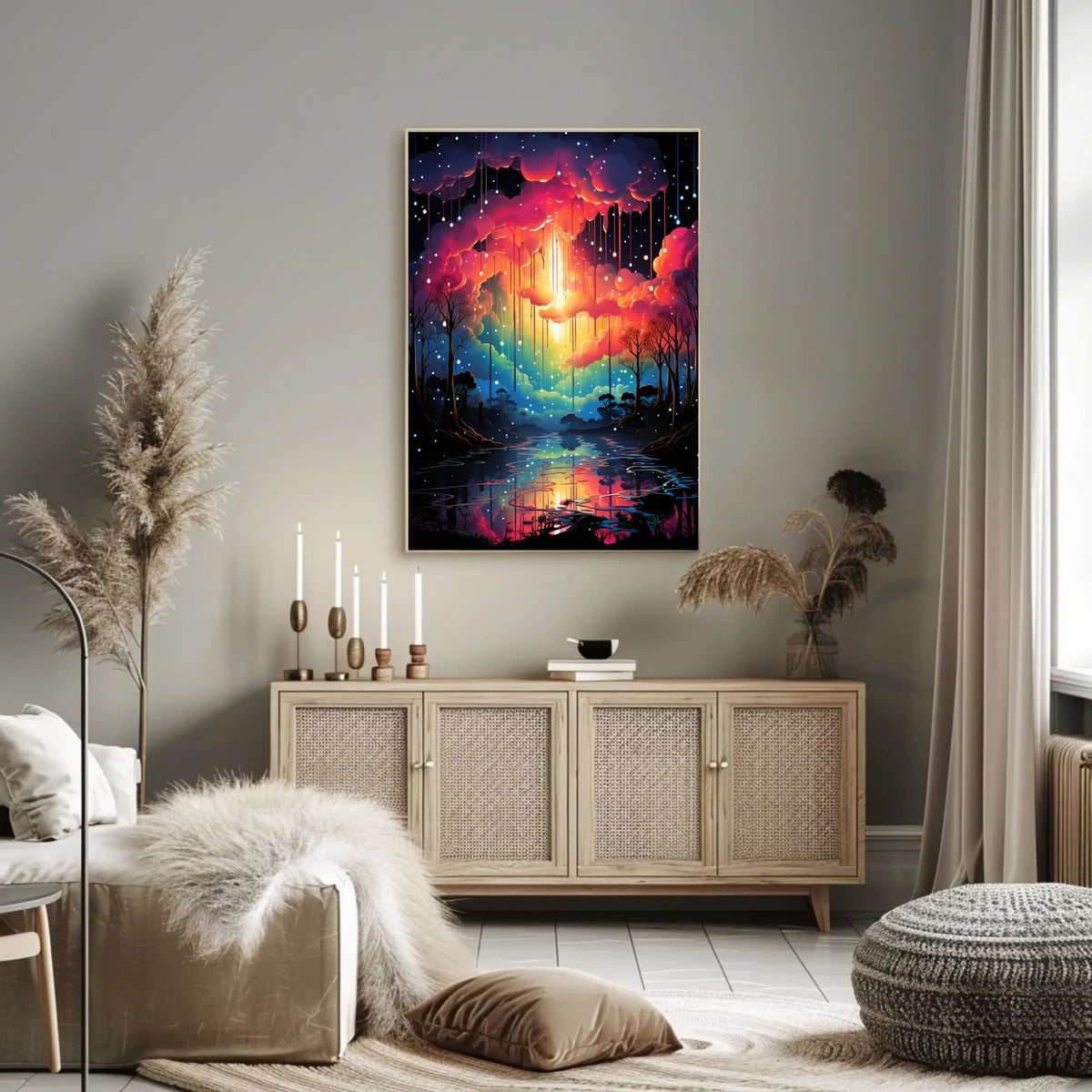 Dreamscape Multicolored Landscape Artistic Poster