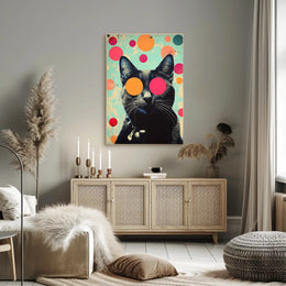 Psychedelic Cat Poster Abstract Wall Art Print