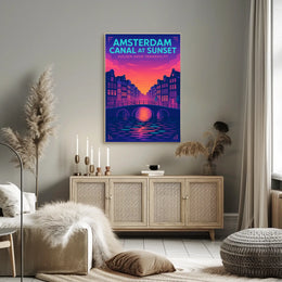 Amsterdam Canal At Sunset Poster