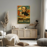 John Tyler 10th President of the United States Layered Digital Collage Poster