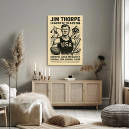 Jim Thorpe Iconic Sports Legend Poster
