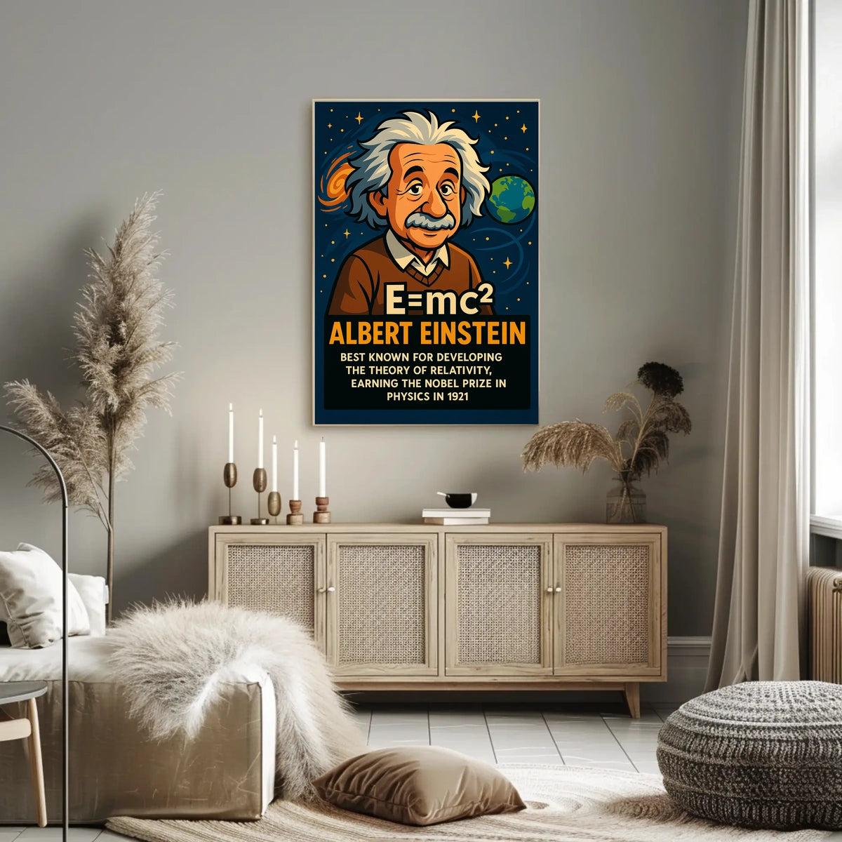 Einstein Relativity Vintage Science Poster
