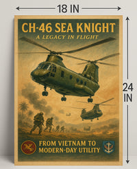 CH-46 Sea Knight Vintage Flight Poster PosterGoat