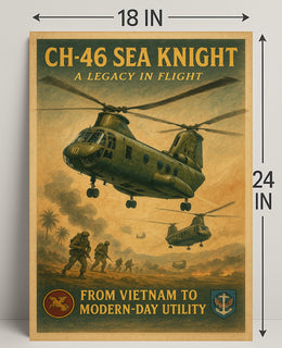 CH-46 Sea Knight Vintage Flight Poster PosterGoat