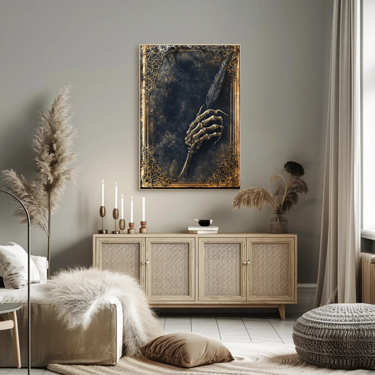 Gothic Quill of Mortality Artistic Poster