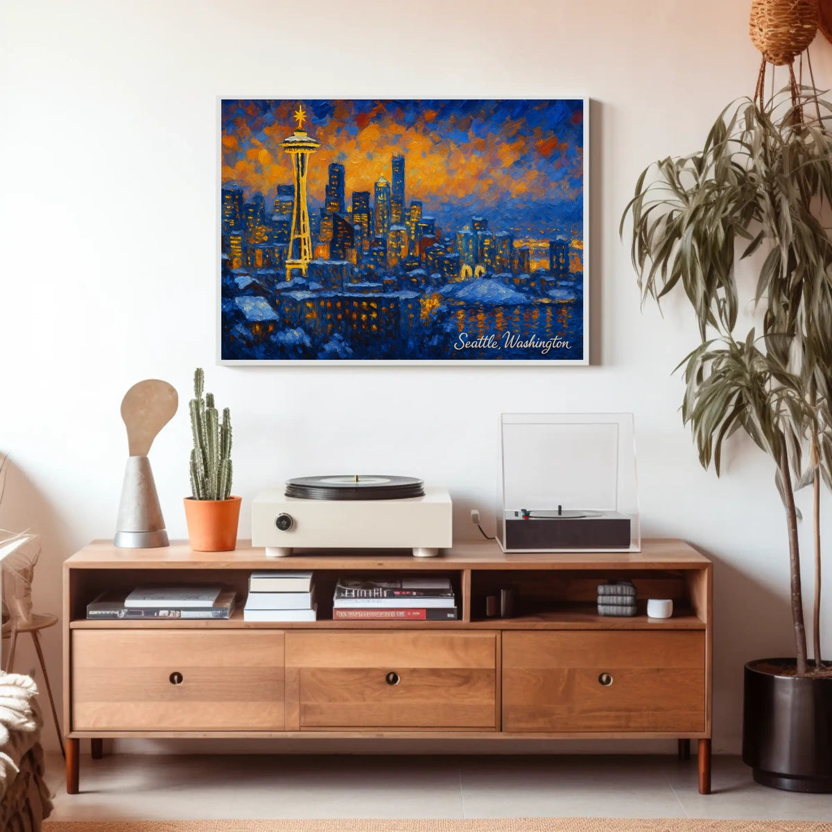 Seattle Skyline at Dusk Poster
