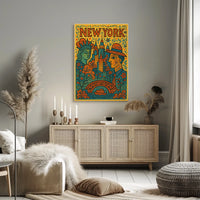 New York Vibes Poster 18x24 Cityscape Wall Art Print
