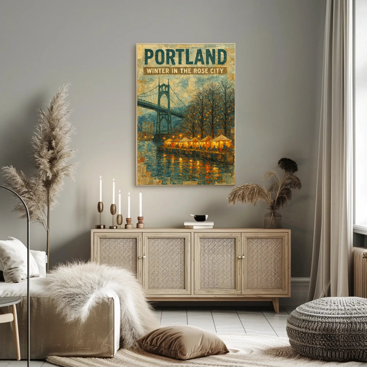 Portland Winter In The Rose City Poster