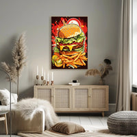 Burger Explosion Poster PosterGoat