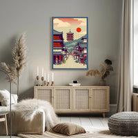 Tranquil Japanese Street Scene Poster
