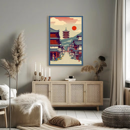 Tranquil Japanese Street Scene Poster