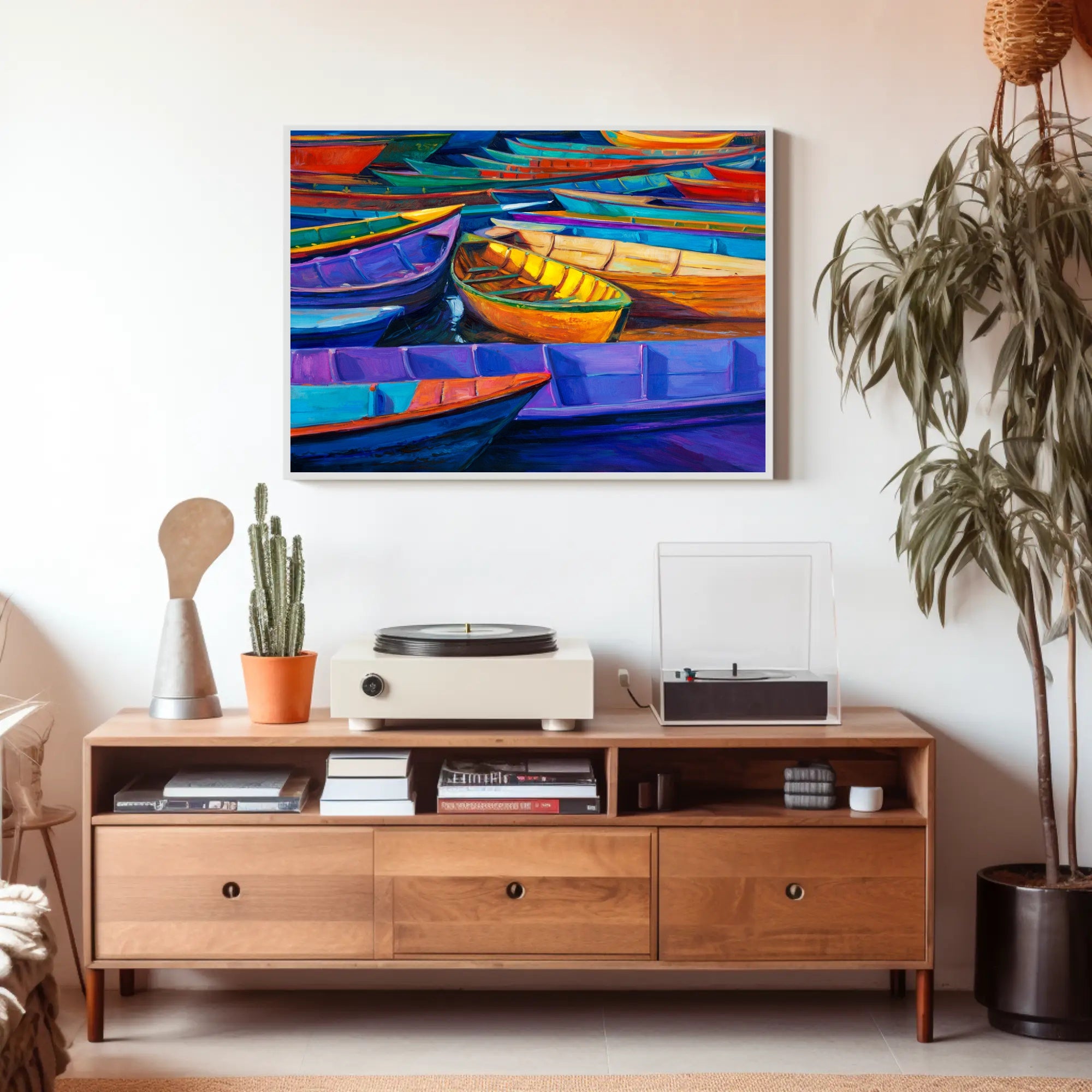 Vibrant Boats Poster