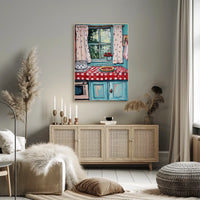 Grandmas Kitchen Scene With Cherry Pie Artwork Poster