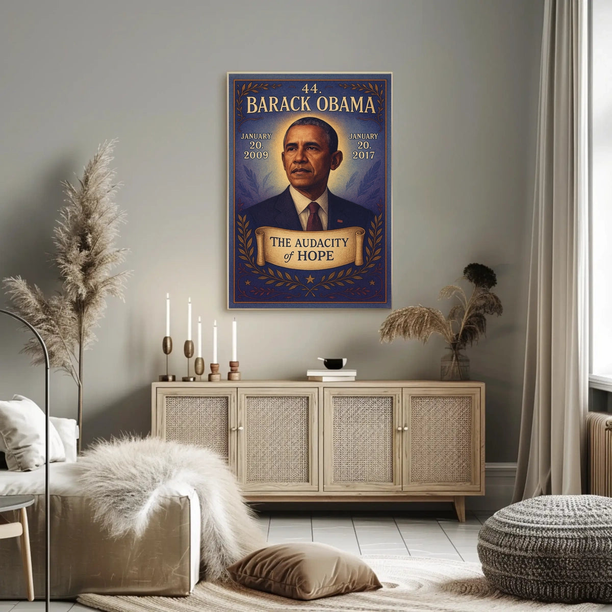 Barack Obama Portrait for Historical Presidential Poster