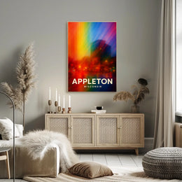 Appleton Vibrant Nightscape Abstract Art Poster