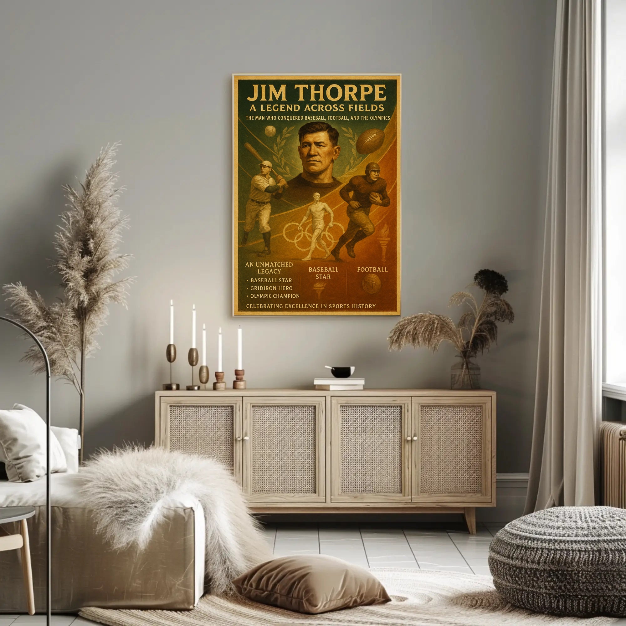 Jim Thorpe A Legend Across Fields Poster PosterGoat